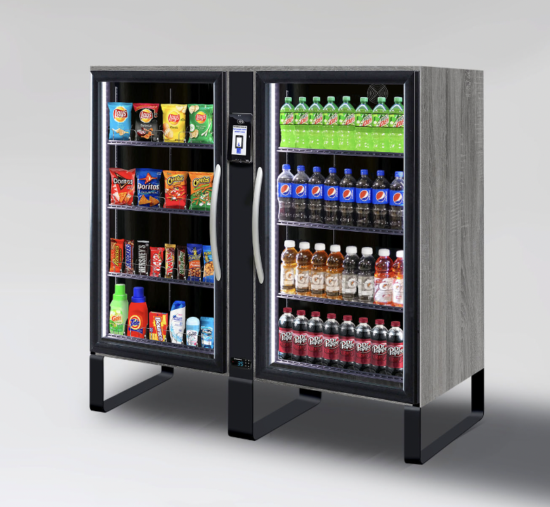 Compact premium vending and refreshment market concept